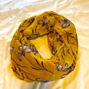 Purple and yellow infinity scarf